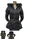 Chaqueta Parka con Capucha de Pelo Negro para Mujer LM1050V-N