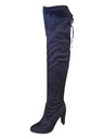 Botas Hasta el Muslo con Cordón y Tacón Grueso Café para Mujer Amaya-01 Brown