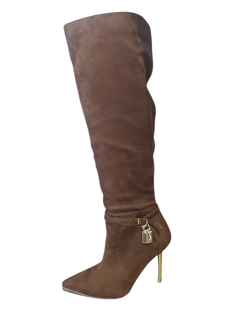 [316BANKS11T7] Botas Altas con Tacón Fino y Cierre Lateral Camel para Mujer Banks-11 (7)