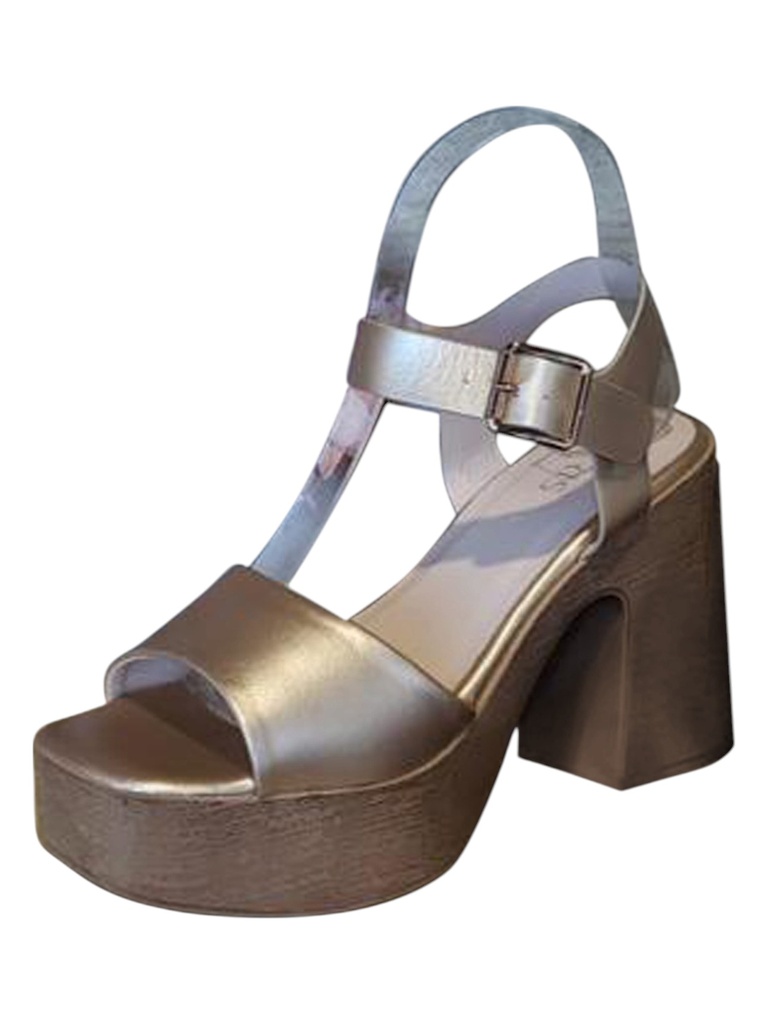 [316NOVA02WWC7] Sandalias Plataforma Gruesa Champán Metálico para Mujer Nova 02 WW-C (7)