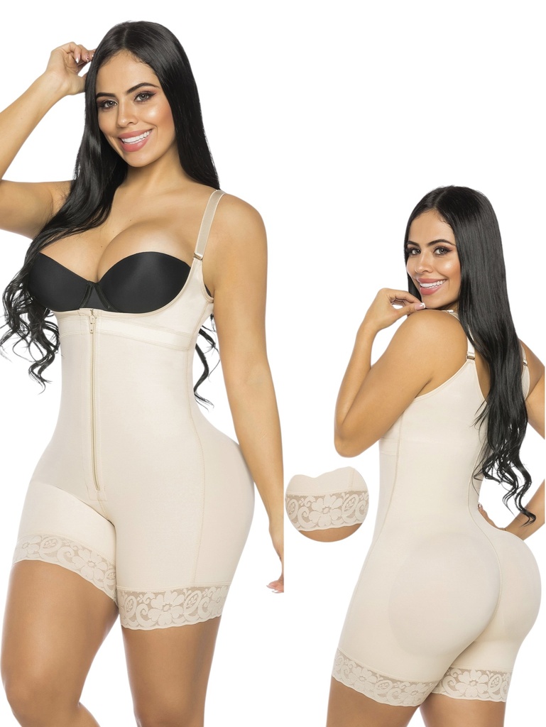 Faja Moldeadora Faja Cuerpo Completo Media Pierna Beige para Mujer 6004-02