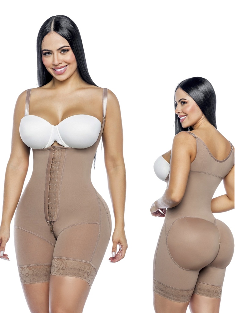 [3186009L03] Faja Moldeadora Short Moldeador con Broches Cintura Alta Mocha para Mujer 6009-03 (L)