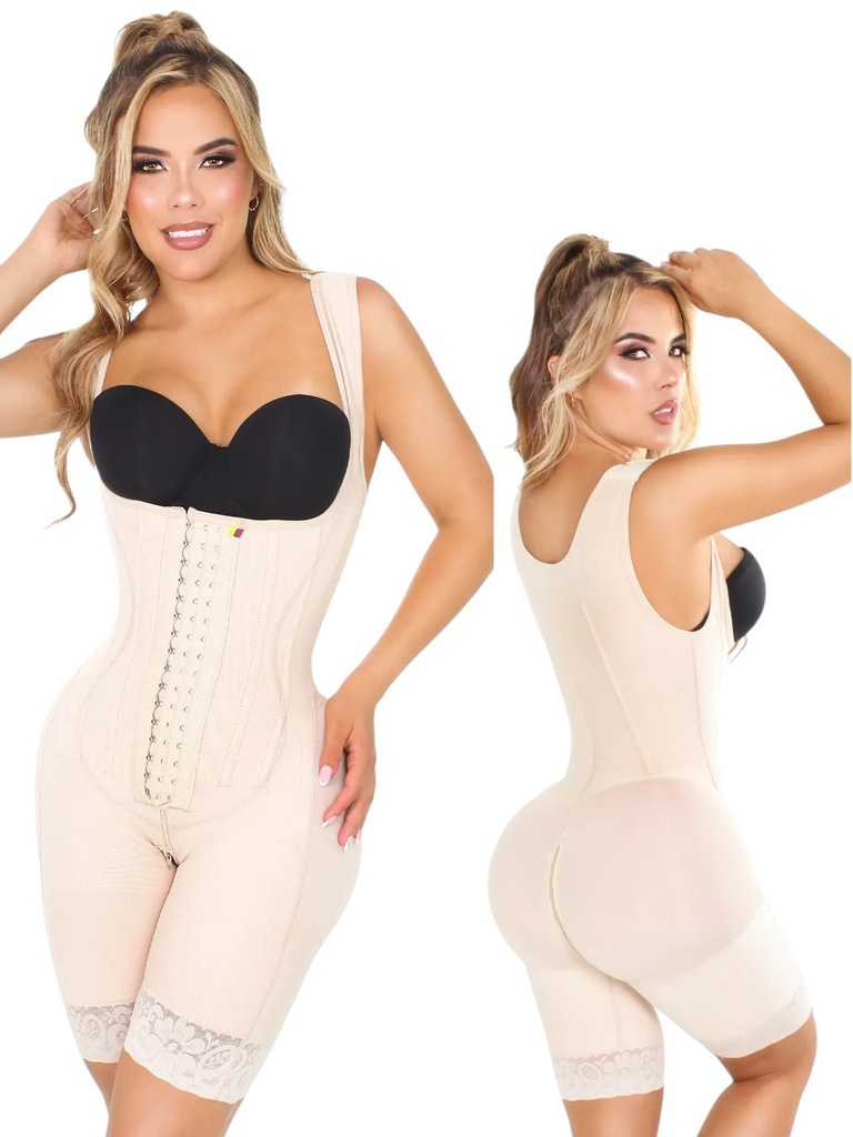Faja Moldeadora Faja Media Pierna con Soporte de Busto Beige para Mujer 9000-02