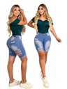 Short Bermuda de Mezclilla Rasgada Lavado Claro para Mujer 691