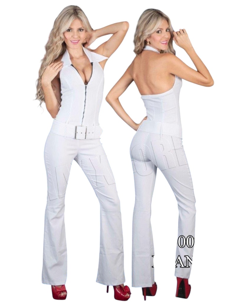 Enterizo Halter con Cierre Blanco para Mujer 3002