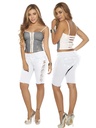 Short Bermuda de Mezclilla Levantacola Blanco para Mujer 76911