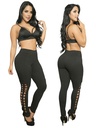 Women's Black Casual Comfort Pants with Side Lace-Up Detail – Thaxx High-Waisted Skinny