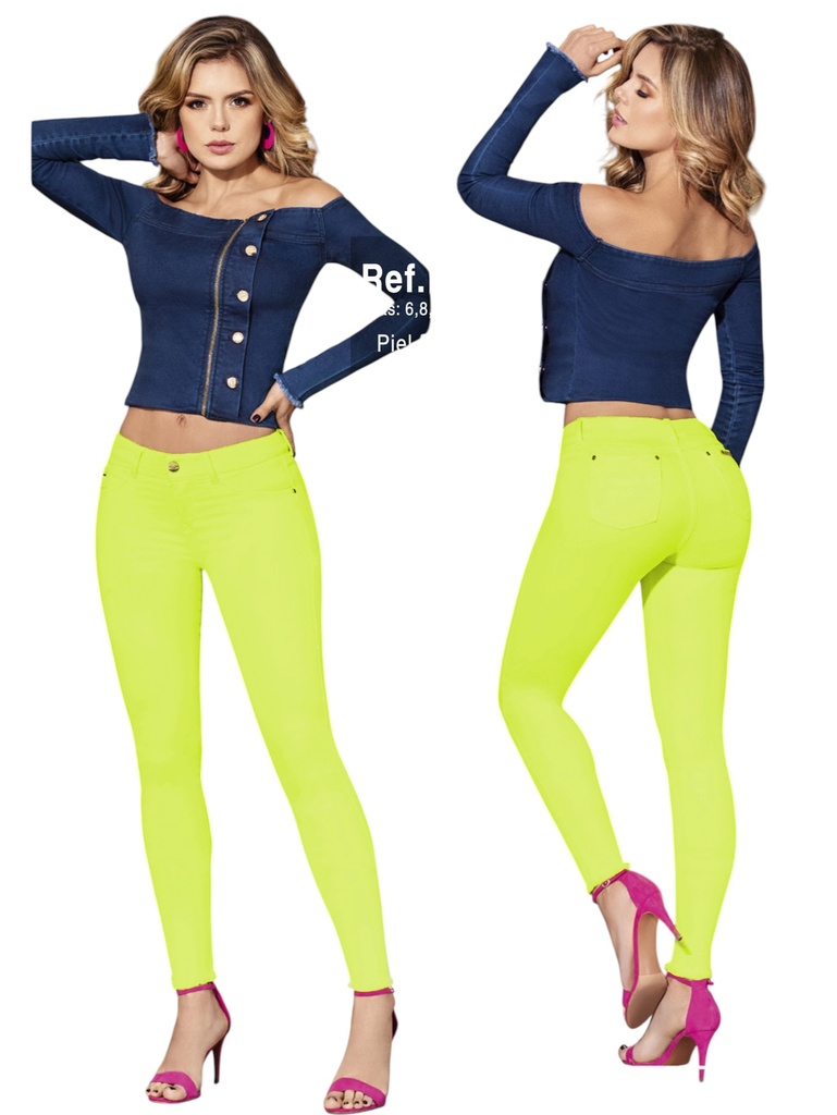 Women's Neon Lime Butt-Lifting Skinny Jeans