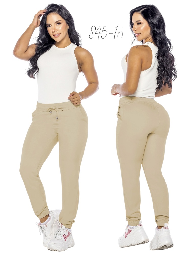 [328845-16L] Women's Beige Jogger Pants 845-16