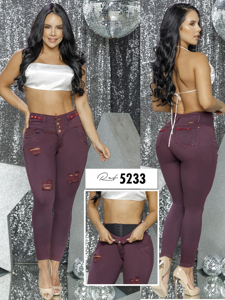 Jeans Levantacola Colombiano Con Faja