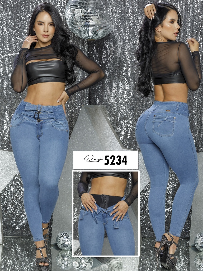 Jeans Levantacola Colombiano Con Faja