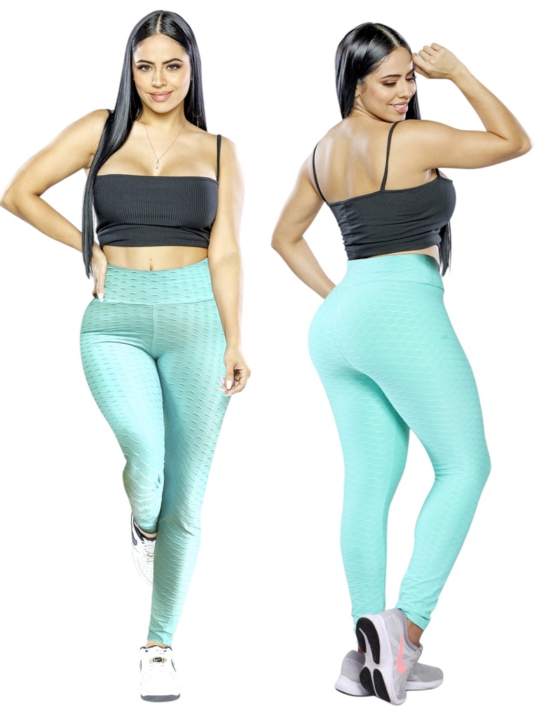 [349606M] Leggings Deportivos Texturizados Menta para Mujer 606M