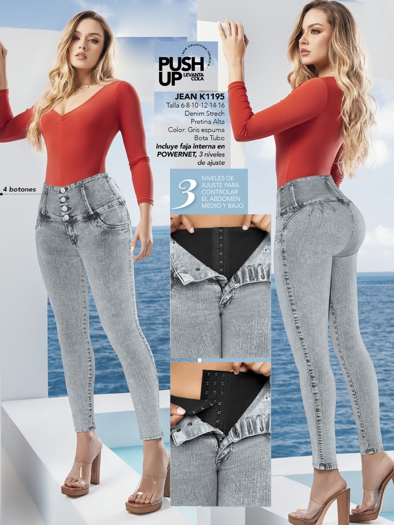 Jeans Levantacola Colombiano Con Faja 
