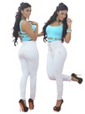 Women's White Corset High Waist Butt Lift Jeans 5045X