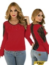 Blusa Espalda de Encaje Roja para Mujer 1561-3