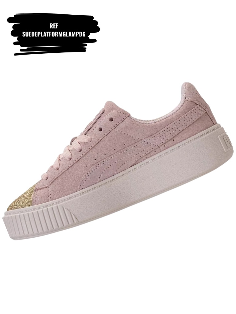 [263SUEDEPLATFORMGLAMPD6-5.5] Suede Platform Glam Pink Dogwood