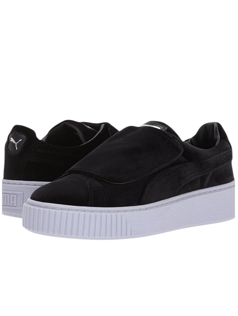 [263BASKETPLATFORMSTRAPBI18-10] Women's Black Platform Sneakers