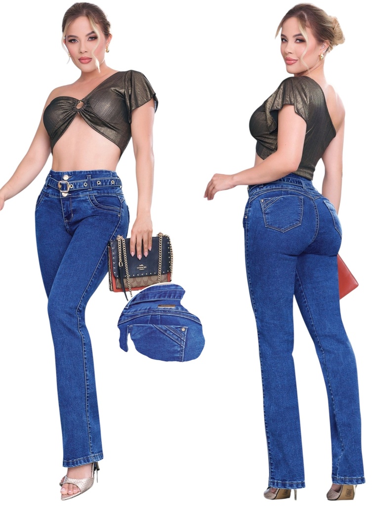 Jeans Skinny Levantacola Lavado Oscuro para Mujer 830