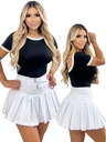 Women's White Pleated Mini Skirt 228-1