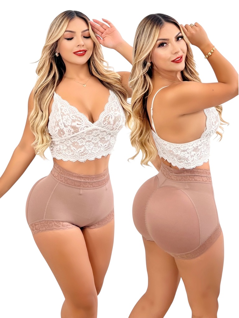 [386230452CXL] Women's Mocha High-Waist Butt Lift Shaper Shorts Shapewear Body 230452C