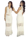 Women's White Lace Lace Maxi Set Look Dress 1791-1