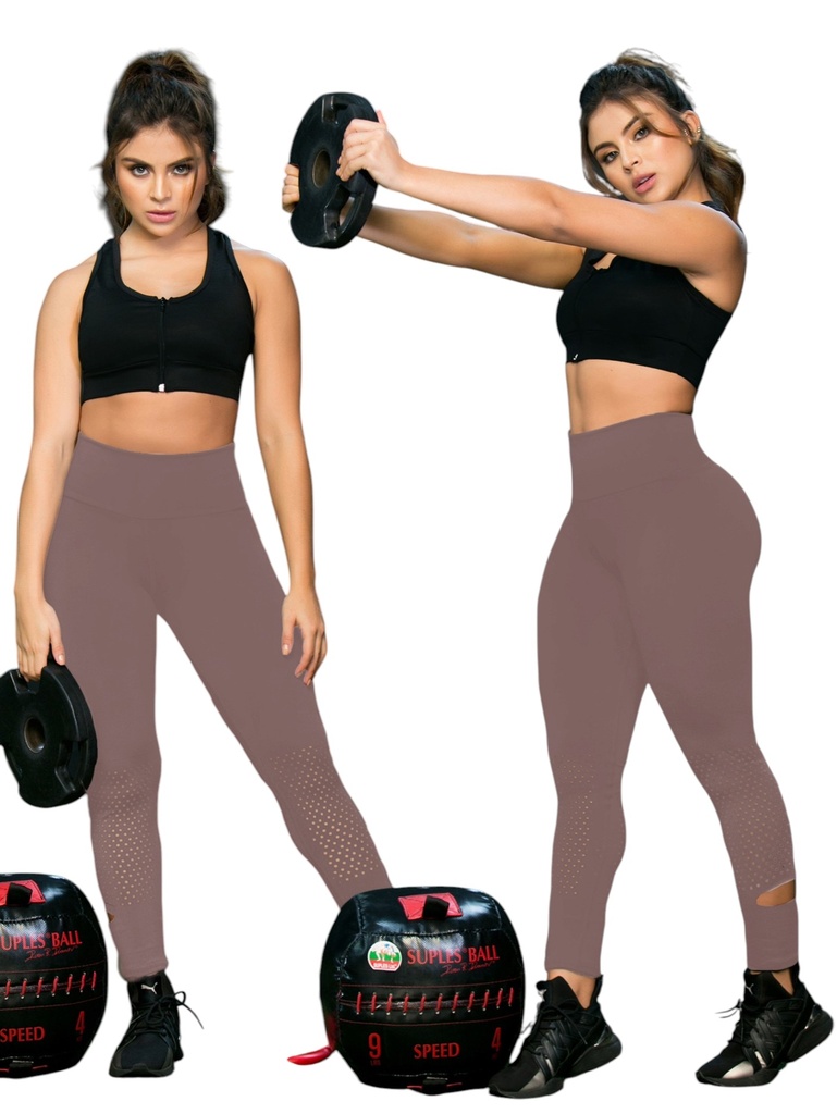 [107240L22S/M] Colombian High Waist Sculpting Leggings – Activewear, Mocha (S/M)