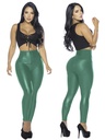 Leggings Colombianos Tiro Alto Efecto Cuero Verde Esmeralda para Mujer – Thaxx 310-6B
