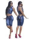Conjunto de 2 Piezas Chaleco y Bermuda Mezclilla Media para Mujer 9309-OS