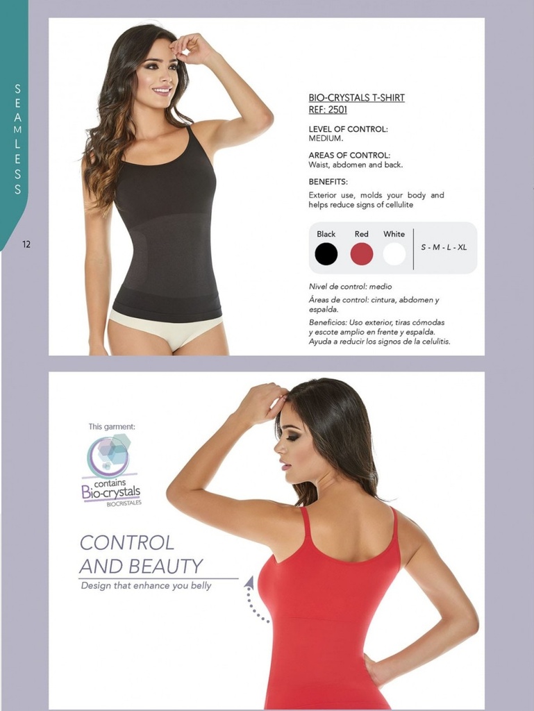 Camiseta Que Estiliza La Figura y Controla Abdomen y Espalda