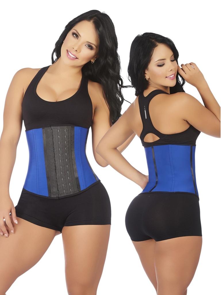 Faja Cinturilla Reductora de Látex Azul con Tirantes para Mujer – Thaxx Estilo 1019