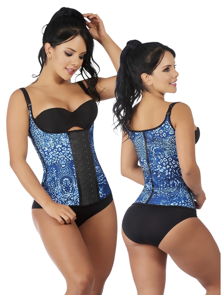 [1371020SAZ5] Faja Moldeadora Cinturilla Látex Estampado Azul para Mujer 1020-AZ5 (S)