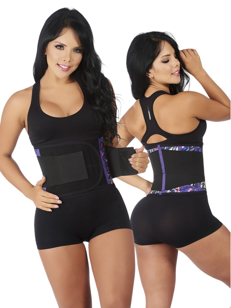 [1371031XLp4] Faja Moldeadora Faja Cinturilla Neopreno Estampado Morado para Mujer 1031-P4 (XL)