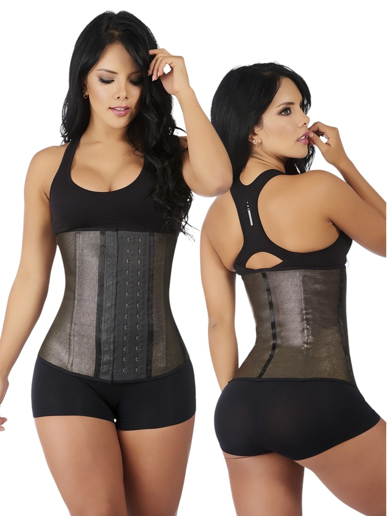 [1371038L21] Faja Cinturilla Reductora de Látex Negra con Malla para Mujer – Thaxx Estilo 1030 (L)