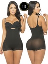 Body Faja Cachetero Negro de Látex con Borde de Encaje