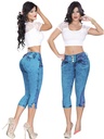 Jeans Capri Levantacola Lavado Azul para Mujer 10228T
