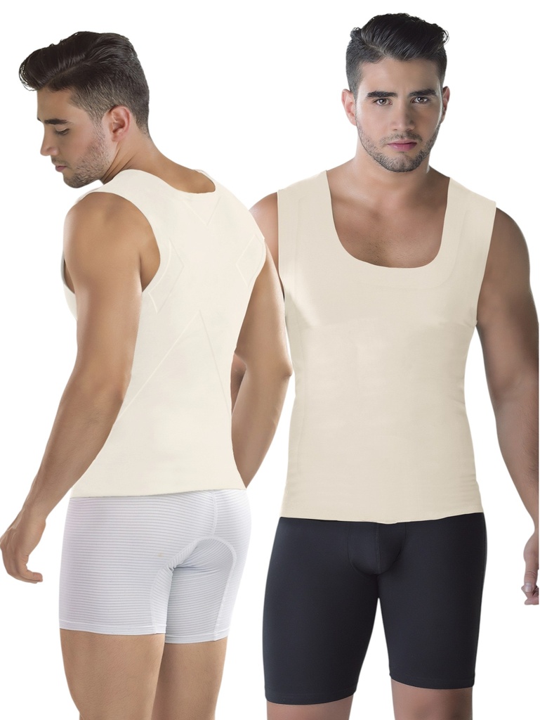 Chaleco Reductor de Compresión Beige para Hombre – Estilo 9023