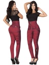 Women's Burgundy Corset High Waist Butt Lift Jeans 10336T