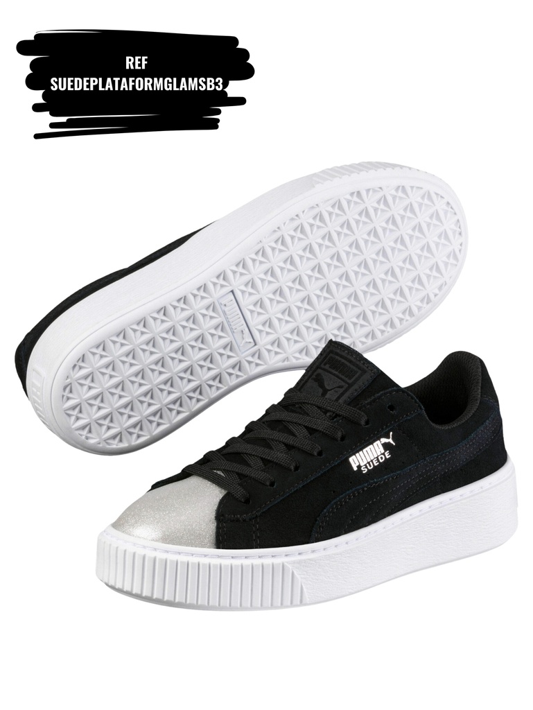 [263SuedePlatformGlamSB3-6] Suede Platform Glam Silver Black (6)