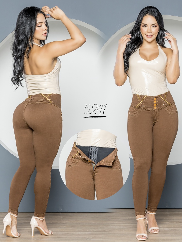 Jeans Levantacola Colombiano Con Faja 