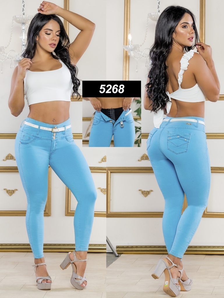 Jeans Levantacola Colombiano Con Faja 