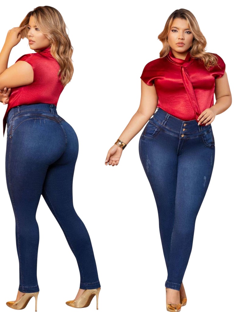 [289NAVIO13] Jeans Skinny Levantacola Tiro Alto Lavado Oscuro para Mujer 289NAVIO1 (13)
