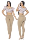 Women's Beige High-Waisted Butt Lift Leggings 368-16