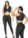 Leggings Franja Lateral con Cierre Negro para Mujer 1457-2