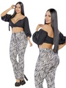 Pantalón Pierna Ancha Estampado Cebra para Mujer 1475-33