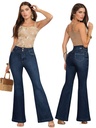 Jeans Flare Levantacola Lavado Oscuro para Mujer 2073