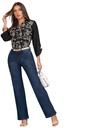 Jeans Flare Tiro Alto Lavado Oscuro para Mujer 2104