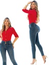 Jeans Skinny Levantacola Tiro Alto Lavado Oscuro para Mujer 35121140