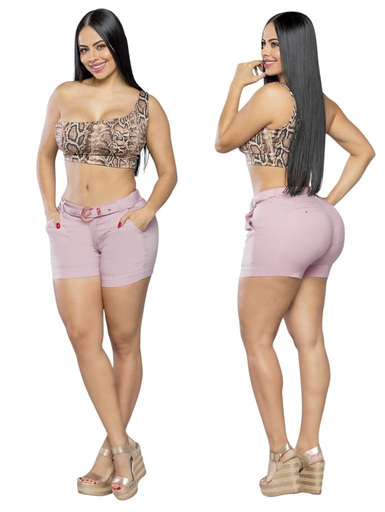Short Tiro Alto Levantacola Lila para Mujer 3022