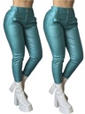 Pantalón Jogger Cuero Sintético Verde Azulado para Mujer