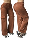 Women's Brown Corduroy Cargo Pants